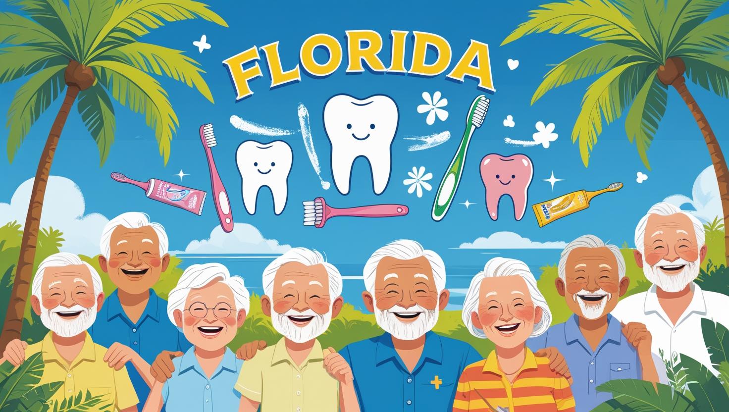 Senior couple reviewing dental insurance plans in Florida